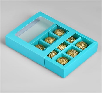 Упаковка для конфет 14,5 х 14,5 х 3,5 см, Голубой - фото 6617