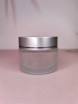 Баночка косметическая стекло 50 мл. (крышка + мембрана) (Серебро) - фото 7202