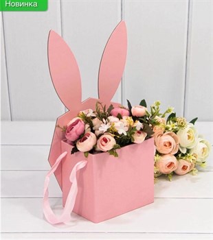 Кашпо для цветов Кролик, Розовый 18*9,5*31см - фото 7563