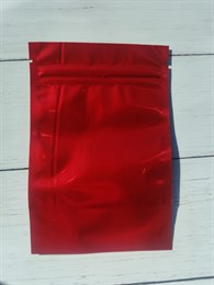 Дой-Пак пакет с окном105*150 (+3см) металлик Красный