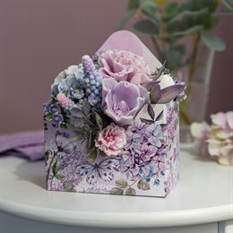 Коробка-конверт мини "Сиреневые цветы" 11х5х15см